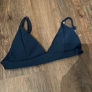Blue teal triangle bikini top
